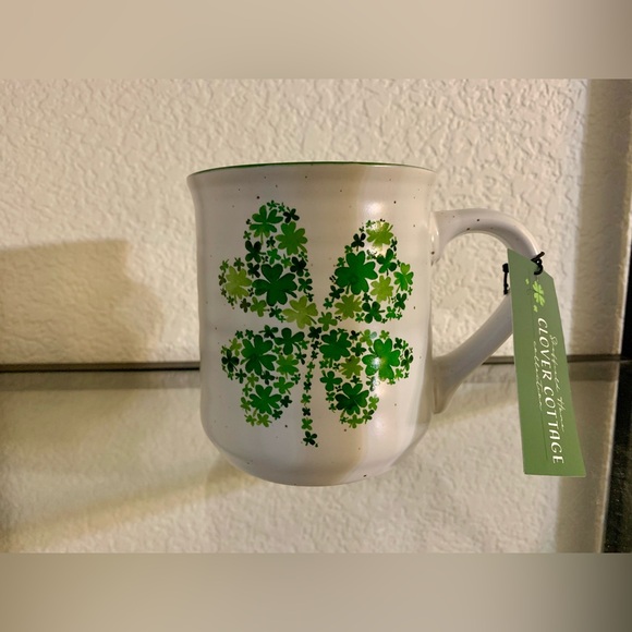 NEW Green Shamrock Hand Painted 18oz Mug St. Patrick’s Day Irish Coffee Tea Cup - Picture 15 of 15